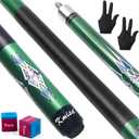 Kmise Pool Stick Set of - 58" Pool Cue Stick, Canadian Maple Professional Billiards Pool Cue, Pool Sticks for Adults, 18~21oz Multiple Colors (Green)