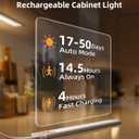 EZVALO Under Cabinet Lighting, 3500mAh Rechargeable Motion Sensor Light Indoor, 3 Color Temps, 5-Level Dimmable Magnetic Wireless Closet Lights for Kitchen, Pantry, Stairs (2 Pack)