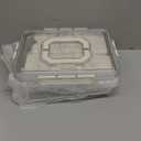 REBECAT Divided Serving Tray with Lid and Handles 8 Compartments Snack Box Container Charcuterie Organizer Snackle Box Container for Candy,Nuts，Fruits,Snacks,2 Pack,Beige