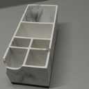 VITVITI Toothbrush Holder for Bathroom, Bathroom Organizer Countertop, Rectangle 6 Compartment Bathroom Accessories Storage for Toothpaste/ Vanity Counter/ Sink, White Resin of Marble Color