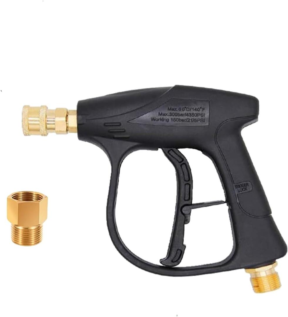 Pressure Washer Gun 4350 PSI Max,Power Washer Gun with 1/4" Quick Connector,M22-14 Metric Threads