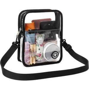 Clear bag for stadium events, women's Clear Purse crossbody bag, stadium approved with front pocket, perfect for concerts