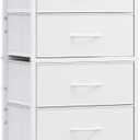 WLIVE White Tall Dresser for Bedroom, 6 Drawer Dressers & Chests of Drawers, Fabric Dresser for Closet, Living Room, Night Stand with Metal Frame, Storage Tower with Fabric Bins, Wood Top (11.73"D x 15.67"W x 39.37"H)