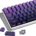 XVX Side Print Keycaps, Shine Through Double Shot PBT Keycaps, Custom Key caps 60 65 75 100 Percent, Gradient Purple 136 Keys Set, OEM Profile, Minimalist Style for Cherry Gateron MX Switches Keyboard