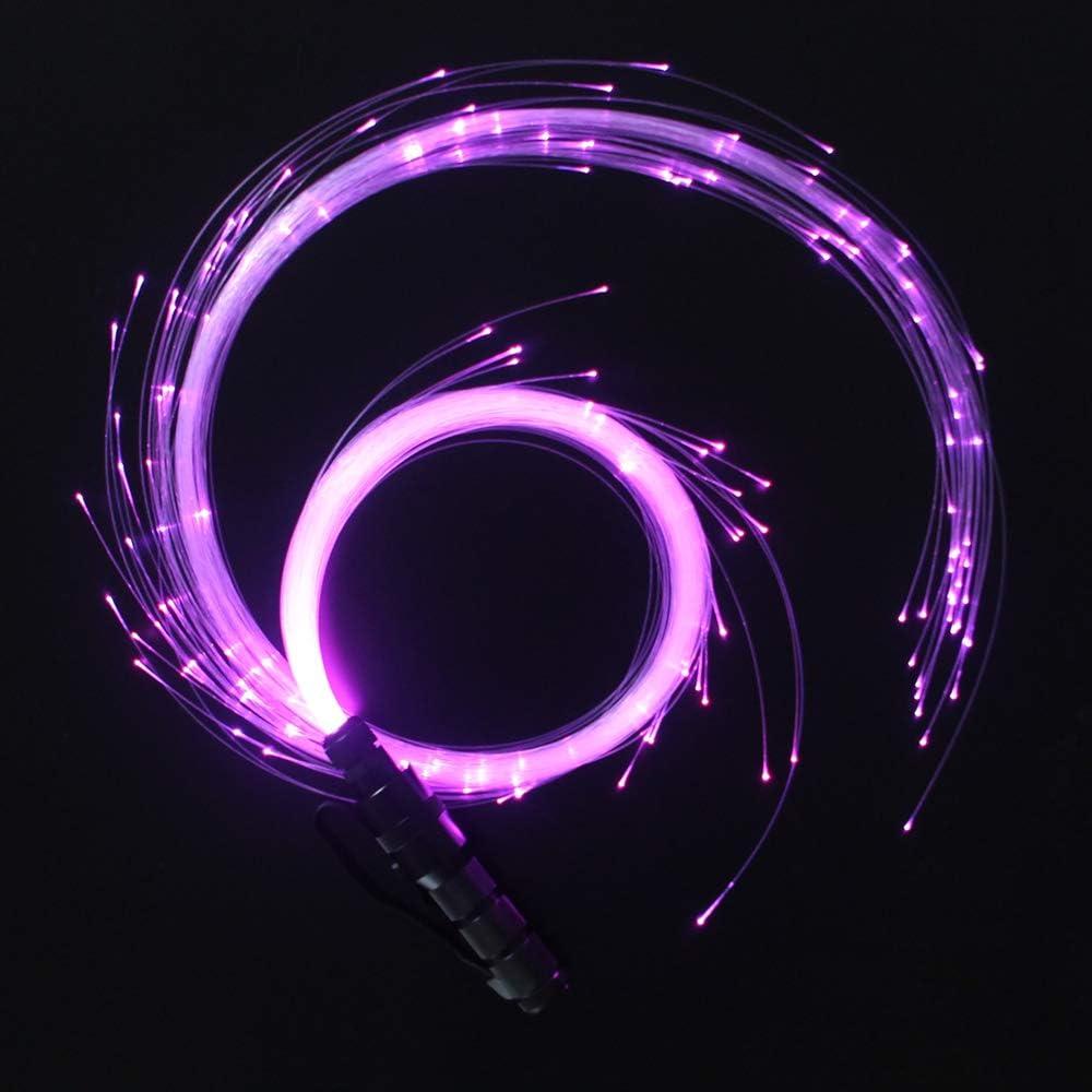 CHINLY Fiber Optic Whip, LED Light Whip for Dancing, with 40 Color Effect Mode and 360Swivel, Rave Accessories for Parties, Light Shows, EDM Music Festivals, Unique Gifts for Girlfriend,Girl,Wife (Battery Powered)
