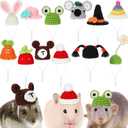 Silkfly 12 Pcs Mini Hamster Hats Spring Easter Crochet Hat for Small Animals Guinea Pig Snakes Lizards Bearded Dragons Stuffed Animal Clothes, Pet Photo Props(Fresh)