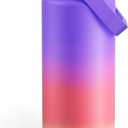 ENCOOL Insulated Water Bottle with Straw Stainless Steel Water Bottle, Leak-Proof, BPA-Free, Double Wall Vacuum Keeps Cold for 24 Hours for Sports, Travel, School (32 oz, Peach Dream)