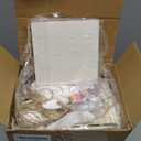 Panitay 126 Pcs Baby Shower DIY Bodysuit Set Bib 25 Blank White Newborn Bodysuit 25 Stencils 24 Marker 1 Sign 50 Pins(Bear)