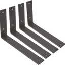 Shelf Brackets 10 Inch L Brackets Heavy Duty Frosted Black Wall Brackets for Shelves Rustic Industrial Metal Wall Hanging Bracket for DIY Opening Shelves Screws Included