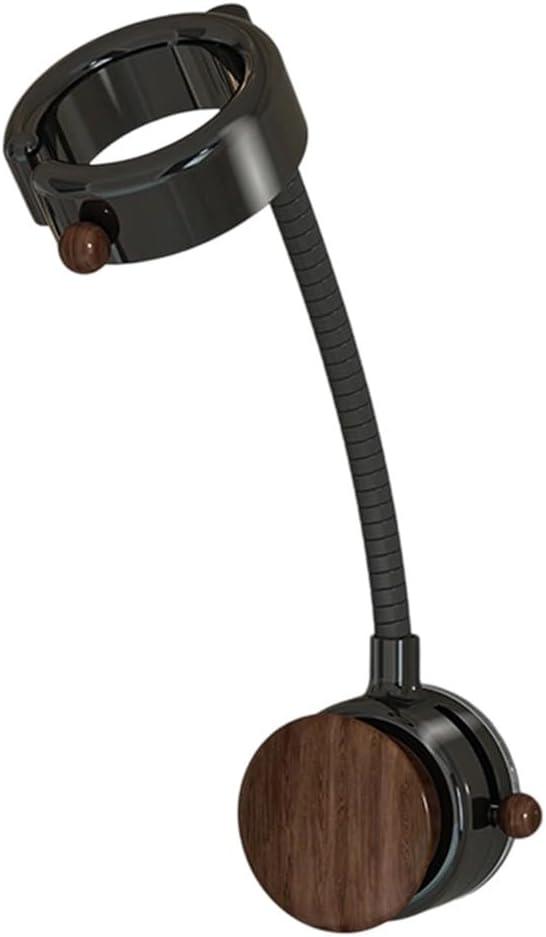 Suction Cup Mounted Hair Dryer Bracket with 360 Degree Rotation and Wire Storage for Neat Bathroom Counter Space (Walnut)