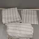 Amazon Basics Lightweight Super Soft Easy Care Microfiber 3 Piece Bed Sheet Set with 14-Inch Deep Pockets, Queen, Taupe Stripe, Striped