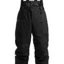 GSOU SNOW Men Snow Bibs Women Baggy Ski Pants Snowboard Overall Insulated Waterproof Windproof Warm Winter size L