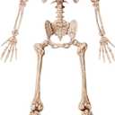 JOYIN 6.9 FT Halloween Posable Life Size Skeleton, Full Body Realistic Skeleton Bones with Movable Joints for Halloween Indoor Outdoor Party Decoration, Spooky Scene Prop, Haunted House Decor