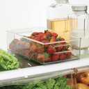 iDesign Stackable Fridge Bin - Storage Bin for Freezer or Pantry, Set of 2, Clear, Made in USA