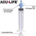 Acu-Life Earwax Removal Kit for Adults, Tri-Stream Syringe Tip for Ear Cleaning, Includes Removal Basin, Safe Care Tool for Wax Build-up, Gentle Ear Hygiene Solution