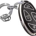 2 x for Hyundai Key Fob Cover Keyless Remote Smart Key Fob Shell with Keychain Fit for Hyundai Ioniq 6 Grandeur GN7 KONA (5 Buttons Black-Silver)