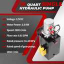 Nakkaa 12V DC Hydraulic Power Device 10 Quart Single Acting Hydraulic Dump Trailer Pump for Lifting and Lowering Dump Trailer Trucks