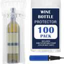 100 Packs Wine Bottle Travel Protector Bags with Air Pump, Inflatable Air Column Cushion Wrap for Wine Travel Bags for Wines Bottles Airplane, Safe Shipping & Luggage Packaging Sleeve