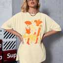 Oversized Country Music Shirts Women in My Music Era Tshirts Concert Lovers Gifts Casual Short Sleeve Tees (Yellow, XXL)