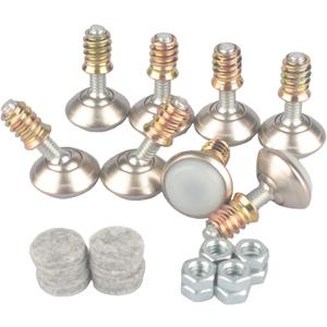 Furniture Levelers Swivel Feet,Angle Height Adjustable(1/4-20 Nut Inserts Kits-8 Sets),Heavy Duty Leveling Legs for Table Chairs Cabinets Sofa,with High-Density Self-Adhesive Felt Pads