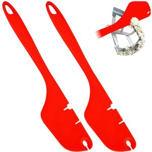 2 Pack Silicone Spatula Mixer Beater Scraper Compatible with KitchenAid Stand Mixer Attachments,Works on Flat Beaters, Whisks, Dough Hooks (Red)