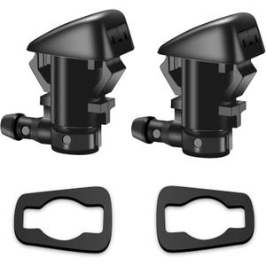 Belleone Windshield Washer Nozzle Kit Compatible with 2005-2016 Jeep Grand Cherokee, 2005-2013 Chevy Malibu, Pontiac G6, Saturn Aura, Replace #55372143AB, 15247800, 55156427AB, 55079049AA, 2PCS