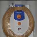 Mayfair Natural Oak Veneer Toilet Seat with Chrome Hinges, Round, Wood