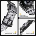 NotoCity for Galaxy Watch 4 Galaxy Watch 5 Watch 6 40mm Bands, Clear Band with Protective Case Replacement Strap for Galaxy Watch 4/5 (40mm, black)