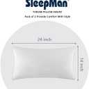 SleepMan Throw Pillow Inserts 14" x 24" (Pack of 1, White) Down Feather Pillow Stuffer Premium Decorative Pillows for Sofa Couch Bed