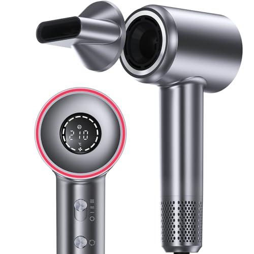 VivaEase Hair Dryer, 160000 RPM High Speed 1400W Professional Hairdryer, 500 Million Negative Ionic Hair Dryer, 3 Speeds and 5 Temps Fast Drying Hair Blow Dryer with Magnetic Nozzle for Home Salon