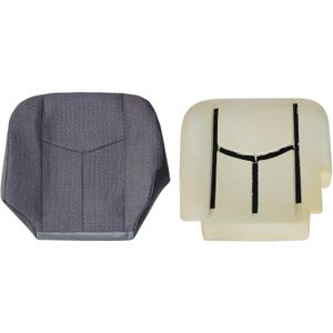 NLQR Front Driver Side Bottom Replacement Seat Cover Cloth Dark Gray and Bottom Foam Cushion Compatible with Chevy Silverado GMC Sierra 2003 2004 2005 2006 2007