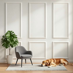 6 Set Peel and Stick molding ，Pre-Made Accent Molding, Wainscoting Panel for Interior Wall ，Waterproof Pre-Cut DIY Home Decor Trim （54 x 24 in）