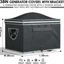 Generator Covers While Running, Generator Tent With Bracket, 38X28X27 inches, Roof Design Without Water Accumulation,1680D Marine Canvas Production+Heavy-Duty Stainless Steel Bracket, Black