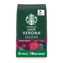 Starbucks Whole Coffee Beans, Dark Roast Hot or Iced Coffee, Caff Verona, Six 18 oz Bags (18 Ounce (Pack of 6)) BB 06/26/2026