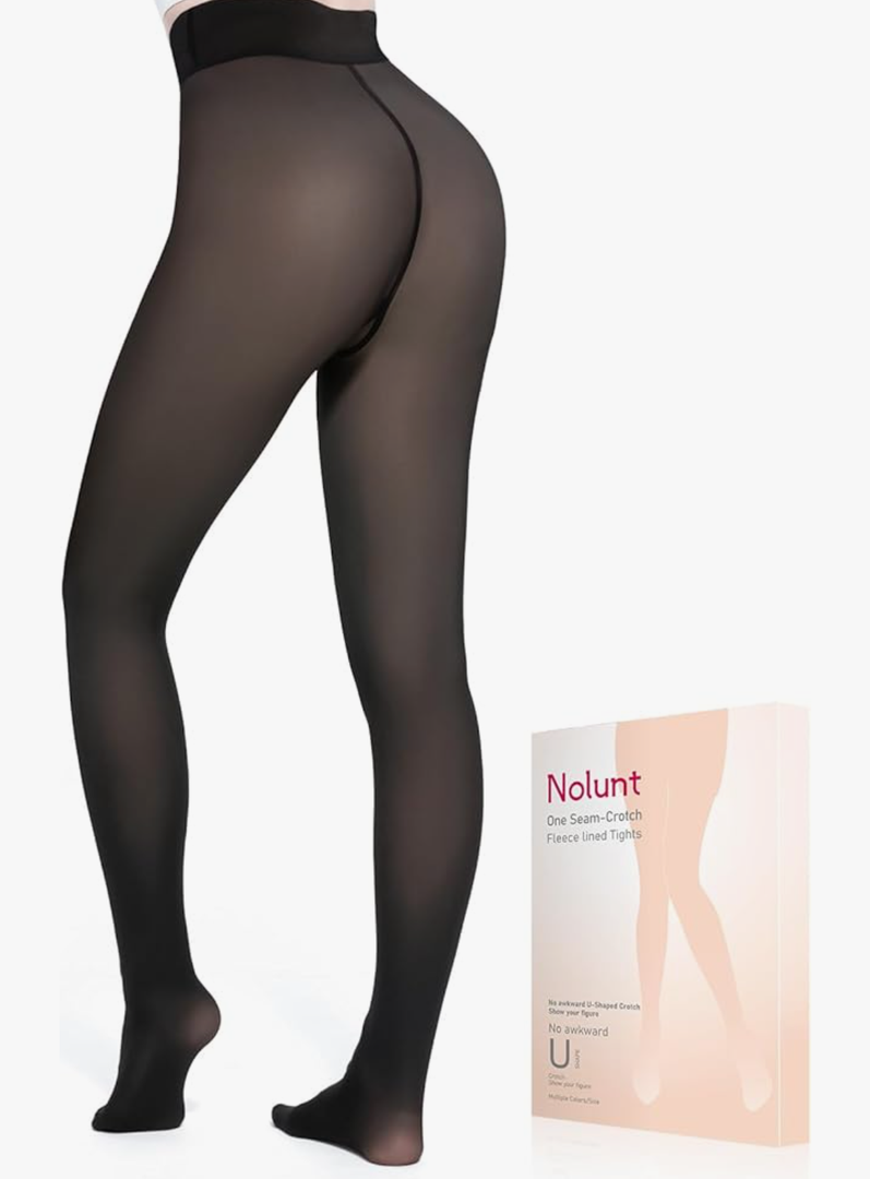 NOLUNT Women Fleece Lined Tights,Fake Translucent Warm Pantyhose Leggings Fleece Lined Thermal Tights for Women in Winter., No Size