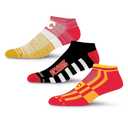 For Bare Feet NHL MONTREAL CANADIENS Stripe Stack 3 Pack Ankle Sock Team Colors Large (L)