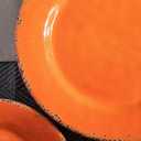 Melamine Salad Plates Set of 6, Lightweight Dessert Plate, 9 Inch Small Dinner Plate, Farmhouse Plates for Lunch, Cake, Bread, Snack, or Appetizer, Orange Color