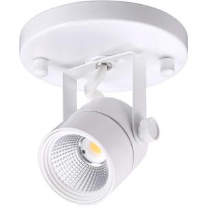 CLOUDY BAY LED Flush Mount Ceiling Spot Light,CRI90+ 8W 600lm 3000K Warm White Dimmable,Adjustable Tilt Angle Ceiling Light Fixture,White Finish