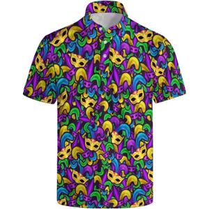 Golf Shirts for Men Funny Polo Short Sleeve Performance Moisture Wicking Quick Dry Mens Hawaiian Polo Shirt (Purple, M)