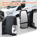 Driver Side Mirror,Mirrors Compatible with 2015-2021 Ford Transit 150 250 350 350 HD,Transit Side View Mirror with Power Glass,Heated,Signal Light,With Indicator Short Arm 6 Pins(Black), Left Driver Side
