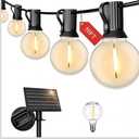 Yuusei 100 FT Solar String Lights Outdoor, Patio Lights for Outside with 50+2 Shatterproof LED Bulbs, Solar Powered with USB Port, Waterproof Solar Hanging Light for Backyard Porch 2700K Warm White