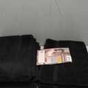 JSEI Non-Slip Bathroom Rugs, Self Adhesive No Sliding Bath Rugs Set of 2, Machine Washable Absorbent Bath Mat Set for Tub Shower & Single Sink 24x36+24x60, Black, Rectangular Pattern