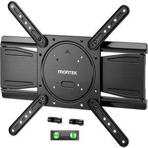 monTEK 1.3" Ultra Slim Full Motion TV Wall Mount for 23-75 Inch TVs | Low profile dual arm bracket, VESA 75x75-400x400mm, 99 lb capacity, 16"/18" studs, 4X tested, cable management