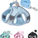 Solmoony Dog Harness for Small Medium Dogs No Pull, Puppy Harness and Leash Set, Puppy Harness, Step in Harness for Small Dogs, mesh Dog Harness. (Blue, M)