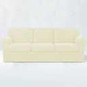 subrtex Slipcover Sets for Sofa, 7 Pieces Stretch Furniture Cover, Wear Resistant, Washable, Checkered Pattern, Ivory (Large)
