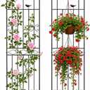 2 Pack 78.7" x 19.6" Iron Arch Decoration Garden Trellis, Metal Climbing Plant Trellis for Heavy Vines, Roses, Flowers, and Vegetables, Perfect for Gardens, Lawns., 80 Inches X 20 Inches