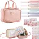 Bible Cover for Women Bible Case, Carrying Bag with 12 Highlighters and Index Bible Study Supplies journaling kit Mothers Day Christian Gifts for Women (Pink)