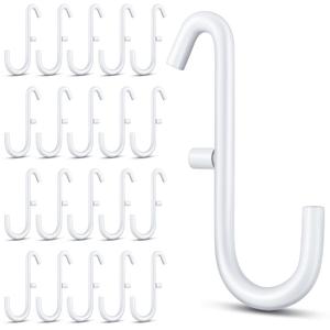 20 Pcs Pegboard Hooks White Pegboard Accessories Metal Storage Tool Keys Jewelry Utensils Hanging Organizer Compatible with IKEA Skadis Pegboard for Home Office Indoor Supply, White 