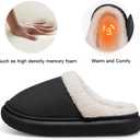 SHIBEVER Fuzzy Slippers Women Indoor: Memory Foam Warm House Shoes - Slip On Closed Toe Comfy Bedroom Slippers Women (6.5-7, 73-black)