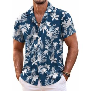 COOFANDY Mens Hawaiian Shirt Short Sleeve Floral Button Down Shirts Tropical Summer Beach Shirts Camp Collar Shirt (Small, Dark Blue-white Floral) COOFANDY Mens Hawaiian Shirt Short Sleeve Floral Button Down Shirts Tropical Summer Beach Shirts Camp Collar Shirt (Small, Dark Blue-white Floral)